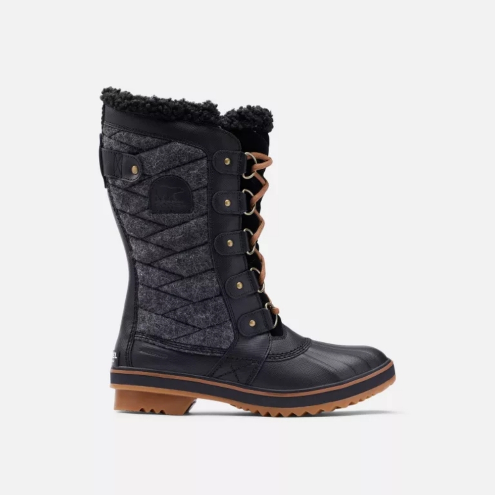 NEW Sorel Tofino II Black Gum Lace Up Waterproof Winter Snow Boots Women Size 7